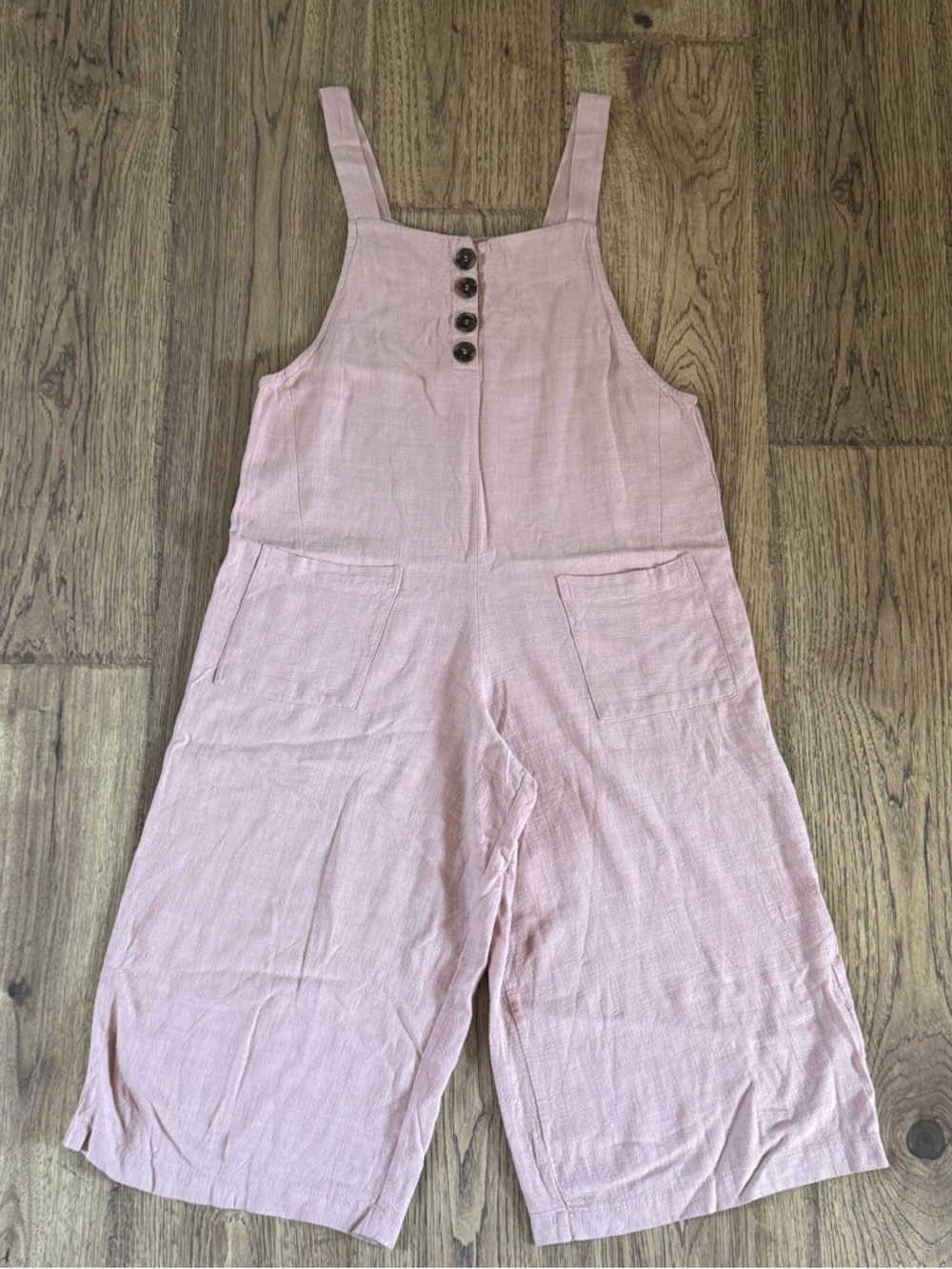 Potter's Pot Blush Pink Sleeveless Button-Front Jumpsuit